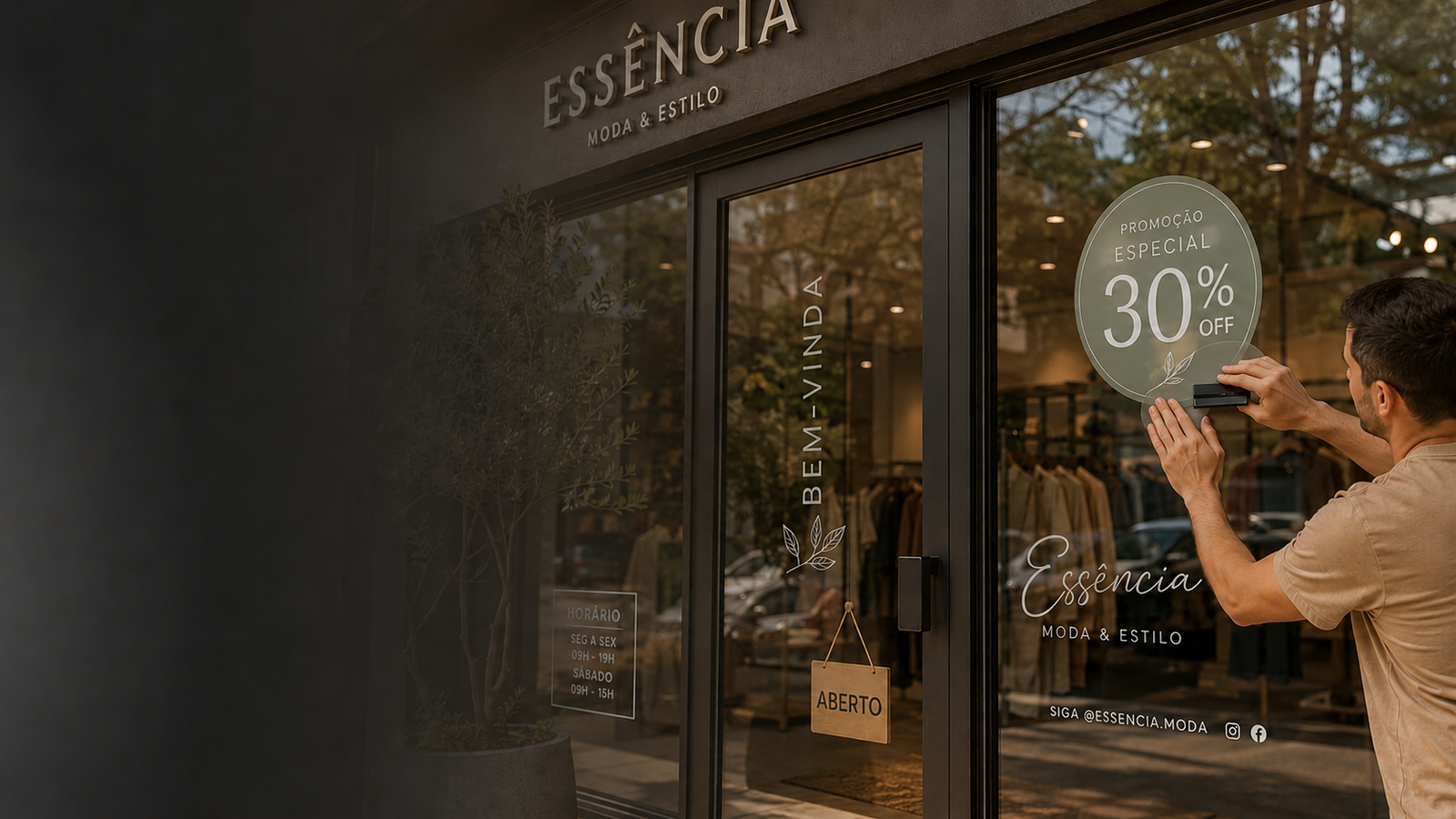 Adesivos para fachada de loja e vitrine — comunicação visual para lojas