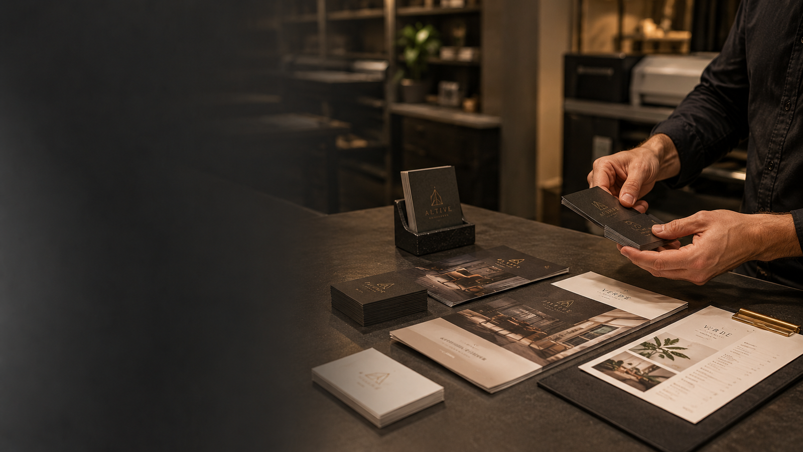 Panfletos e cartões de visita personalizados — materiais de marketing impressos
