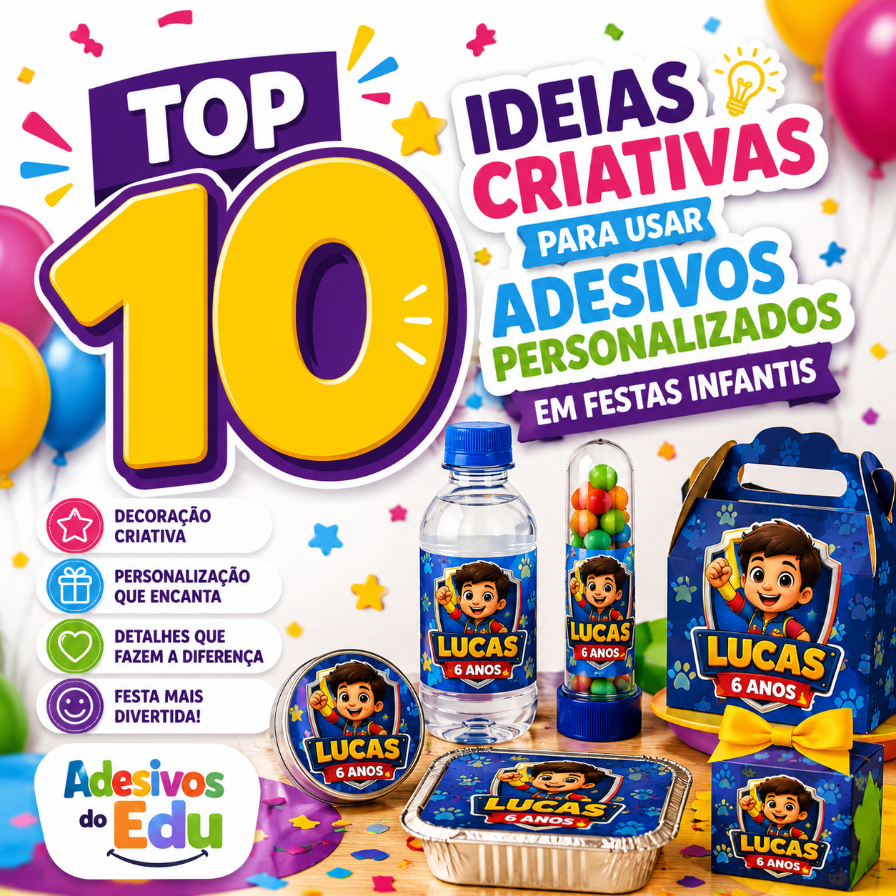 10 Ideias Criativas para Usar Adesivos Personalizados em Festas Infantis